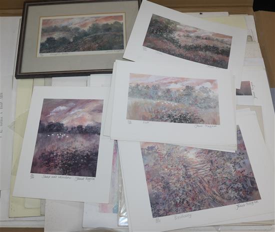 Janet Rogers, a folio of assorted limited edition prints, largest 30 x 40cm and other assorted prints